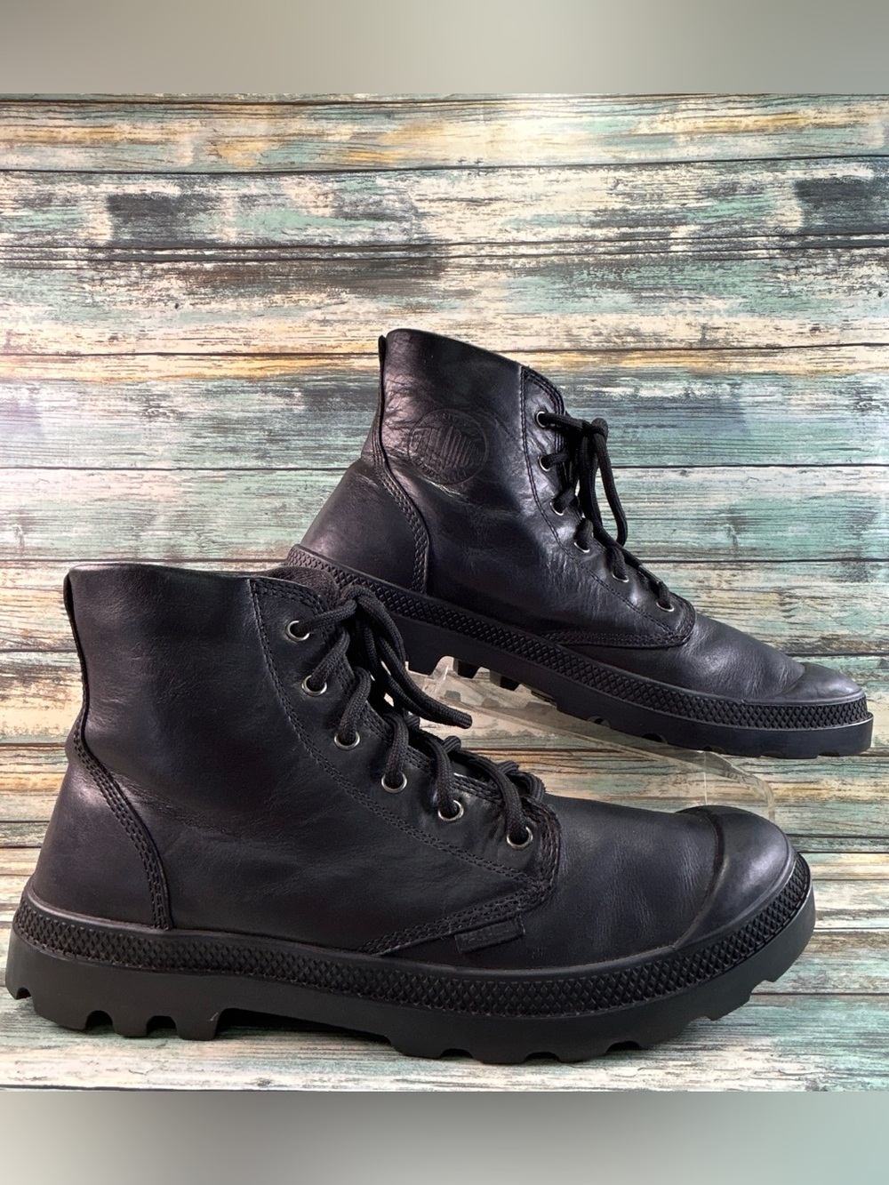 Palladium Pampa High Top Boot Mens Size 13 Black Leather Combat Ankle Lace Up
